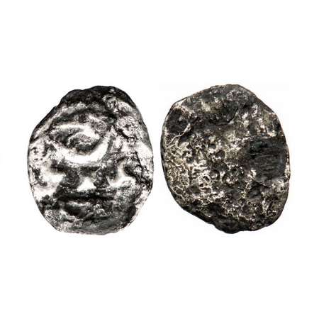 Punch Marked, Saurashtra Janapada, (c. 400-300 BC), Silver Unit, 0.37g, 11.28x9.60, Obv: B