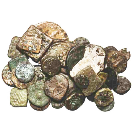Large Lot, A group of 43 coins ancient india silver, lead, Copper, includes various dynast
