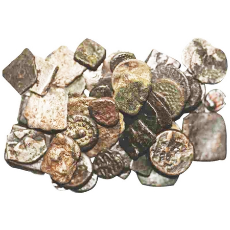 Large Lot, A group of 53 coins ancient india silver, lead, Copper, includes various dynast