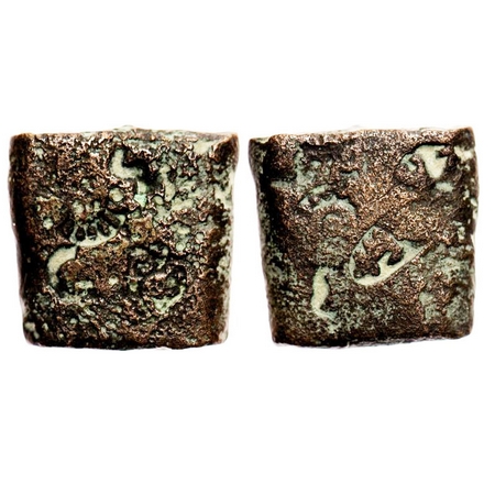 Punch-Marked, Anga Janapada, Copper Karshapana, 9.27g, 19.23x18.82, Obv: Sun and traces of