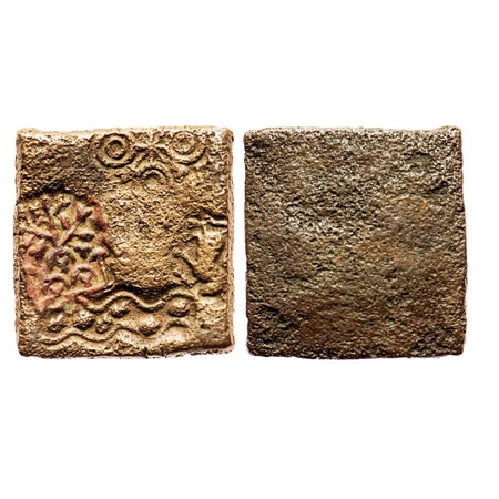 Punch Marked, Eran-Vidisha Region, Copper Karshapana, 7.70g, Obv: Horse moving to right, t