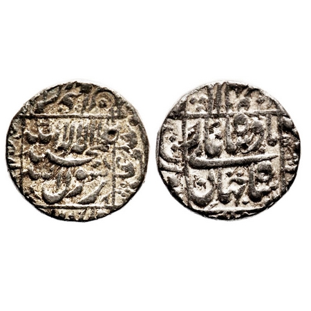 Shah Jahan I, Silver Rupee, 11.50g, Surat Mint, 22 RY, legends in square area. KM 235.23. 