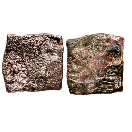 Punch Marked, Eastern Malwa, Vidisha region, counter struck Copper coin of Post-Mauryan pe