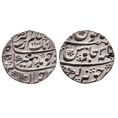 Aurangzeb, Silver Rupee, 11.57g, Junagadh Mint, AH 1101/34 RY. KM 300.43. Test marks, Abou