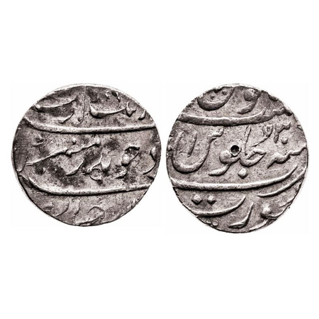 Aurangzeb, Silver Rupee, 11.51g, Surat Mint, AH 109(7)/ 30 RY, badr munir couplet with 'Al