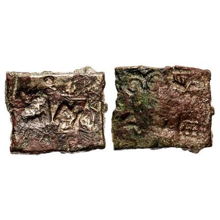 Punch Marked, Eastern Malwa, Vidisha region, Uniface Copper punch-marked coin of Post-Maur