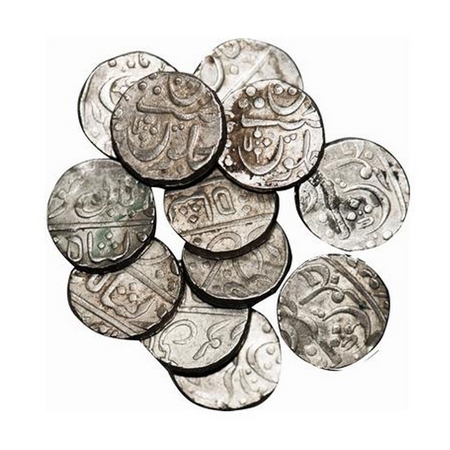 Maratha Confederacy, (Large Lot), Silver Rupee (14 Coins), Pune Mint hardly seen, in the n