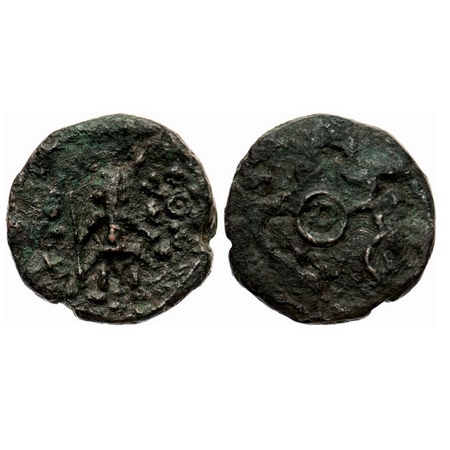 Ujjain City State, 200-100 BC, Ujjain local series, Copper Unit, 5.36g, 12.44x11.66, Obv: 