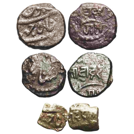 Bhaunagar, Copper Dhinglo, Dokdo, Trambiyo, 7.77, 6.42, 1.50g, (3 coins), Thakurs of Bhaun