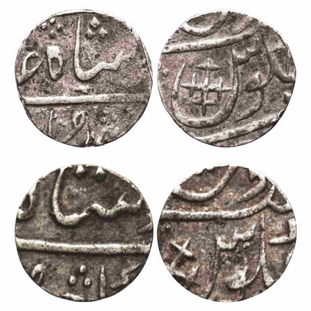 Broach, Silver Rupee & ½ (2 Coins), Imtaya ud Daula (AH 1182-1186 / 1768-1772 AD), in the 