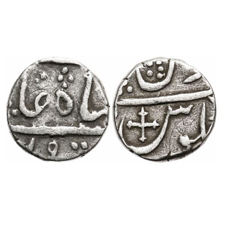 Broach, Silver Rupee , Imtaya ud Daula (AH 1182-1186 / 1768-1772 AD), unusual different cr