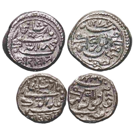Junagadh, Silver Kori & ½ Kori (2 Coins), Bahadur Khan (AH 1226-1256/VS1868-1897/1811-1840