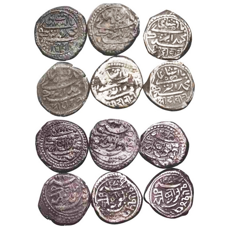 Junagadh, Silver Kori (Large lot of 6 Coins), Bahadur Khan (AH 1226-1256/VS1868-1897/1811-
