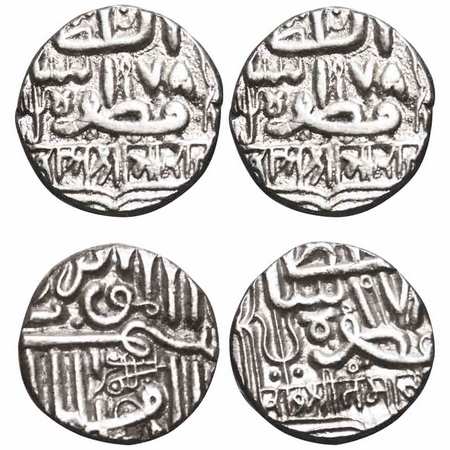 Kutch, Silver Kori (2 Coins), Bharmalji I & Tamachiji, Muzaffar II type, Frozen date AH 97