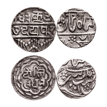 Mewar, Silver Rupee (2 Coins), Udaipur & Swarupshahi Series, in the name of Almgir II & "D
