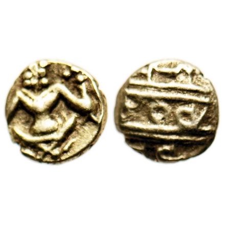 Mysore, Gold Fanam, 0.35g, Kanthirava Narasaraja Wodeyar (c. 1638-1662 AD), Obv: Narsimha 
