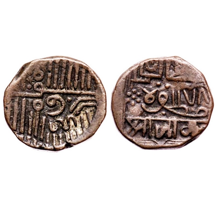 Nawanagar, Copper, 1½ Dokda, 9.72g, British Protectorate, AH (9)78 Frozen, in the name of 