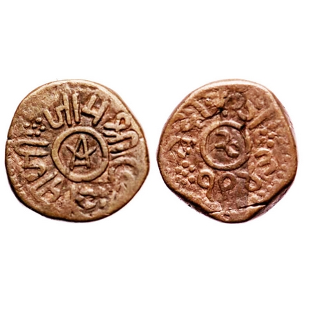 Nawanagar, Copper, 2 Dokda, 12.94g, Jam Vibhaji, VS 1943. KM 18. Very Fine+, Scarce.