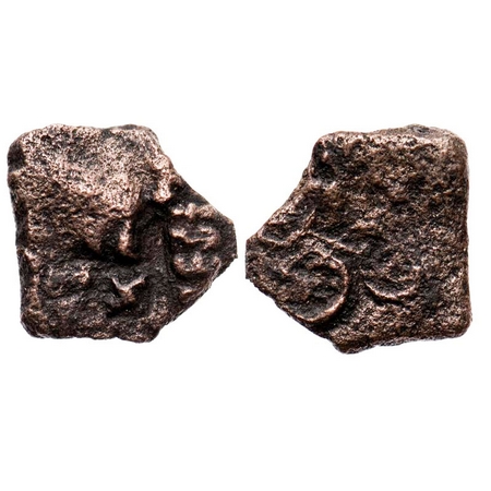 Ujjayini, King Vijayaka (2nd century BC), Copper,1.66g, 14.20x14.34, Obv: Bull standing to