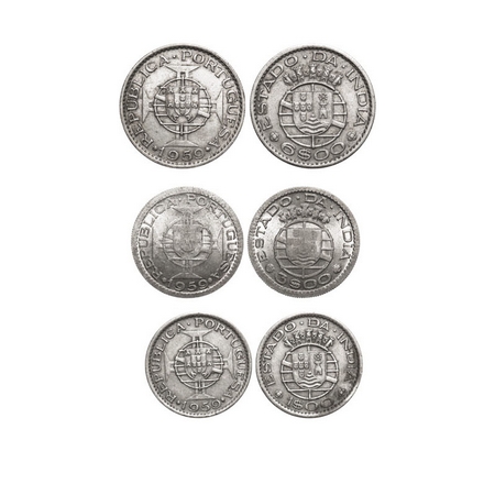 Indo Pourtuguese, Copper Nickle (3 Coins), Republic, 6, 3, 1 Escudos 1959. A.Gomes (page 6