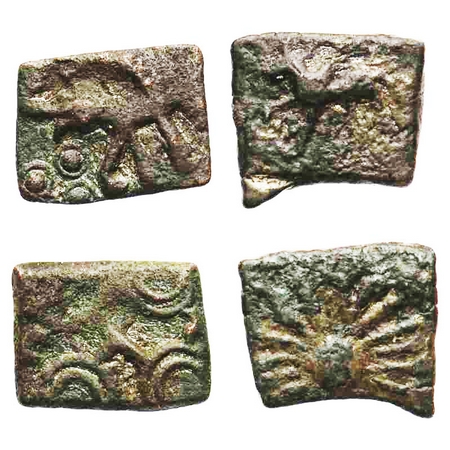 West Marathwada/East vidarbha region, (2 Coins), fractional issue of satavahana and presat