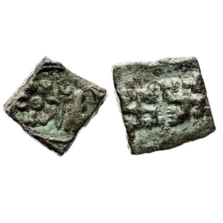 Saurashtra (Gujarat), c. 50 BC, Copper, 5.70g, anonymous, uninscribed, typical Ujjayini-ty