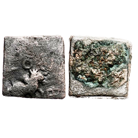 Post-Mauryan, Vidisha Region, Uninscribed type, Copper, 7.25gm, 20.20x20.47, Obv: Humped b