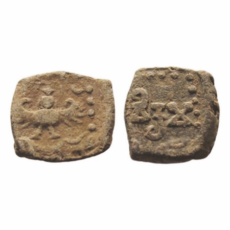 Guptas, Chandragupta II (AD 315-314), Lead Unit, 4.3g. 15.51x15.49mm, Garuda type of Weste