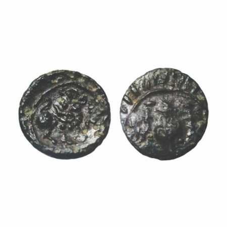 Post-Vakatakas, Khandesh Region, Copper Base Alloy Unit, Vishnukundin Type.1.86g, 14.38x14