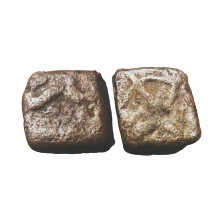 Post Gupta, Gujrat region unattributed lead unit, 3.23g, 11.08x11.72mm, Obv.: Garuda stand