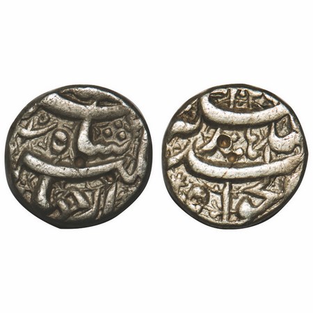 Jahangir, Silver Rupee, 10.27g, Qandahar Mint, AH 1029 / 15 RY. KM 142.2. Test marks, Very
