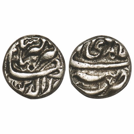 Jahangir, Silver Rupee,11.62g, Tatta Mint, Month 'Di'. KM 145.17. Test mark, About Very Fi