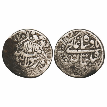 Shah Jahan I, Silver Rupee, 11.38g, Surat Mint, AH 1057 / 20 RY, name of four caliphs and 