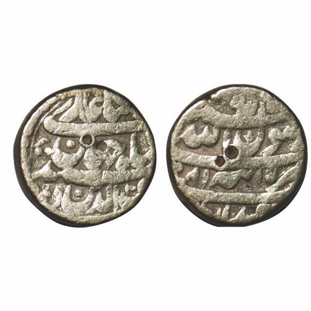 Shah Jahan I, Silver Rupee, 11.13g, Tatta Mint, AH Unseen / 15 RY, small flan. KM 224.18. 