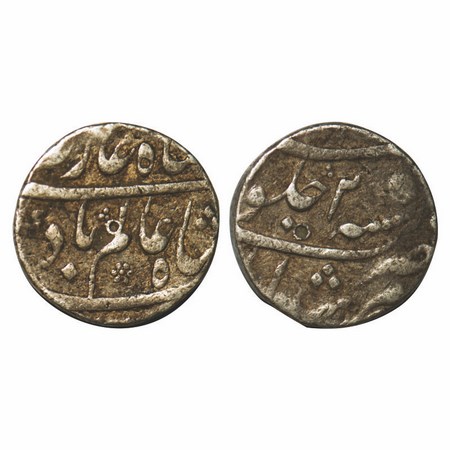 Shah Alam Bahadur, Silver Rupee, 11.62g, Murshidabad Mint, 2 RY. KM 347.21. Test marks, Fi