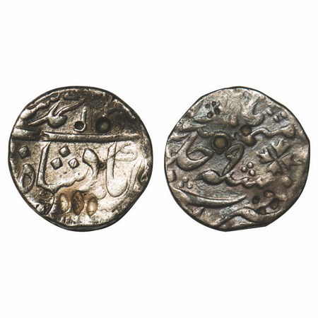 Muhammad Shah, Silver Rupee, 11.27g, Kora Mint, AH 1139 / 9 RY. KM 437.39. Test marks, Fin
