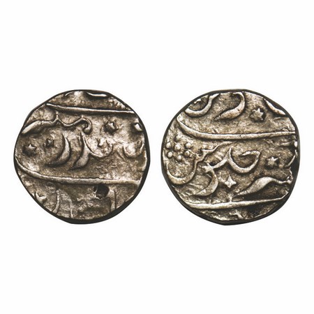 "Maratha Confederacy, Silver Rupee, 11.17g, Nipani, in the name of Aurangzeb Alamgir, (Dhi