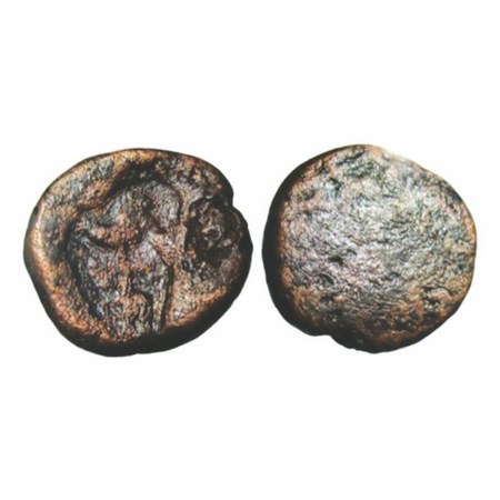 Post Mauryan, Ujjaini Region, Copper Unit, 3.68g, 14.9x14.68mm, (200-100 BC), Obv: Punch o