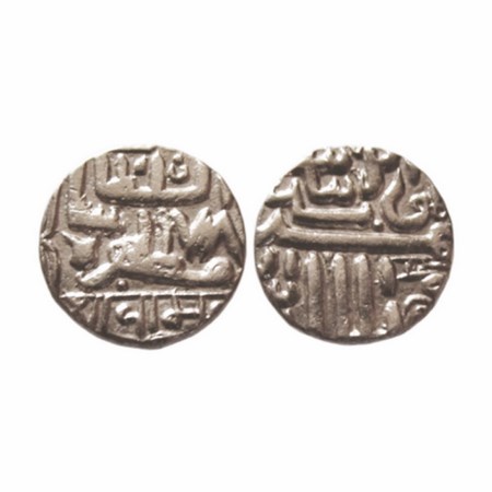 Nawanagar, Silver, 1 Kori , 4.65g, British Protectorate, AH 978 Frozen, in the name of Muz