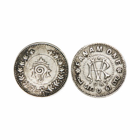 Travancore, Silver Fanam, Sri Moolam Tirunal Rama Varma VI, (ME 1062-1101, 1885-1924 AD), 