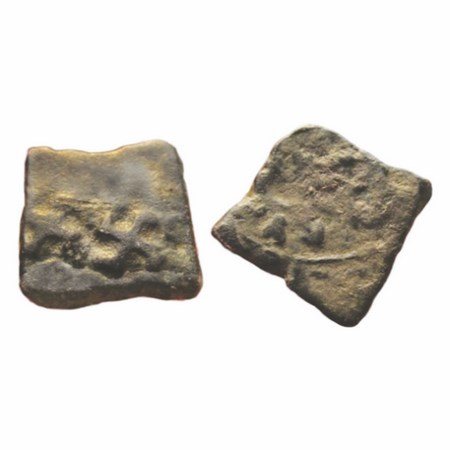 Saurashtra (Gujarat), c. 50 BC, Copper, 5.86g, 17.81x17.38mm, anonymous, uninscribed, typi