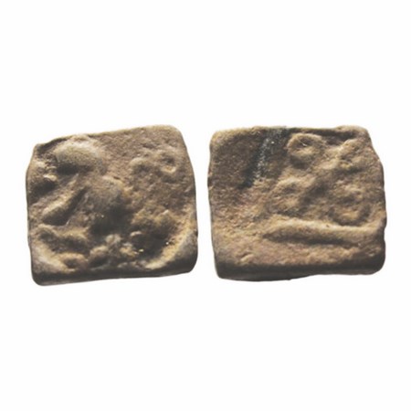 Satavahanas, 1 Cen BC, Copper Unit, 2.26 g, 11.38x12.19mm, Junnar Type, Obv : Lioness to l