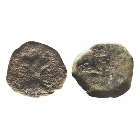 Western Kshatrapas, Kshaharata Family, Bhumaka, Copper, 3.31g, 17.07x17.27mm, Obv: Arrow a