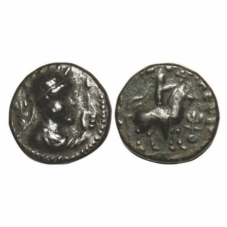 Kushana Dynasty, Soter Megas alias Wima Takto, Copper Drachma, 8.33g, 20.07x20.61mm, Obv: 