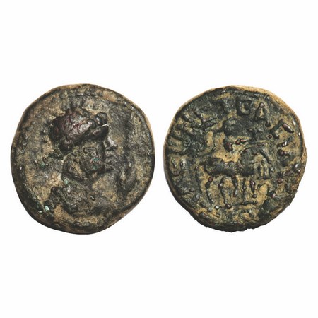 Kushana Dynasty, Soter Megas alias Wima Takto, Copper Drachma, 8.51g, 20.85x20.04mm, Obv: 