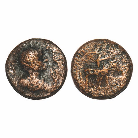 Kushana Dynasty, Soter Megas alias Wima Takto, Copper Drachma, 7.92g, 19.49x19.72mm, Obv: 