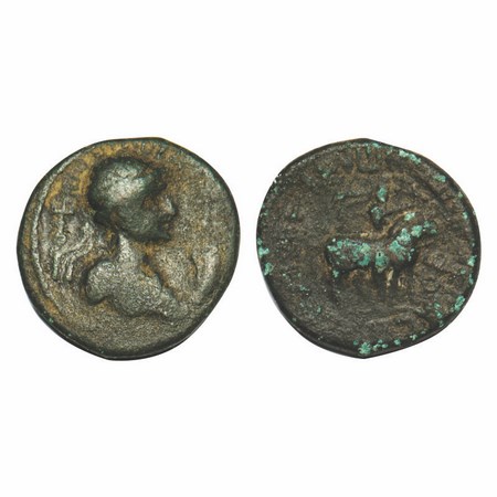 Kushana Dynasty, Soter Megas alias Wima Takto, Copper Drachma, 8.21g, 20.77x20.76mm, Obv: 