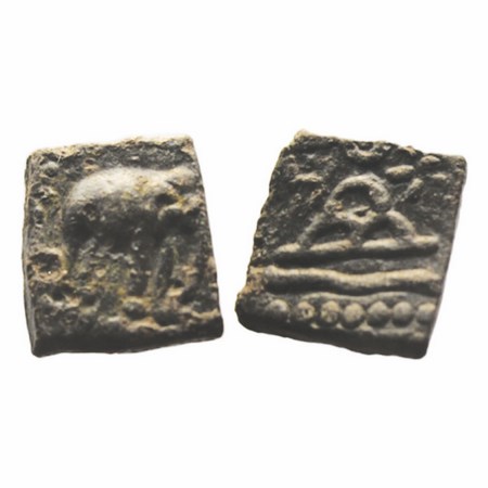 Western Kshatrapas, Kardamaka Dynasty, Damasena, (144-160 SE/ 222-238AD) undated type, Lea