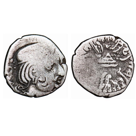 Western Kshatrapas, Rudrasena, son of Viradaman (187 AD) as Mahakshatrapa, Varshe 18x.(Rev