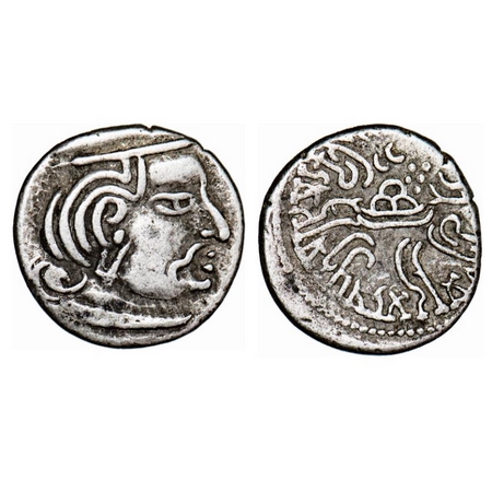 Western Kshatrapas, Kardamaka Family, Damsena, son of Rudrasimha I, as Kshatrapa, Silver D